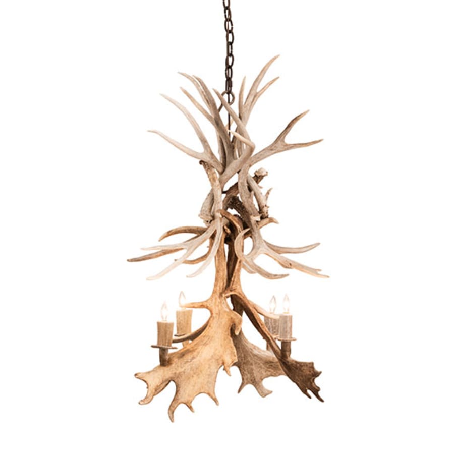 Meyda Tiffany Antlers 4 Light 28" Wide Antler Candle Style Chandelier