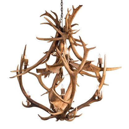 Meyda Tiffany Antlers 10 Light 55" Wide Antler Candle Style Chandelier
