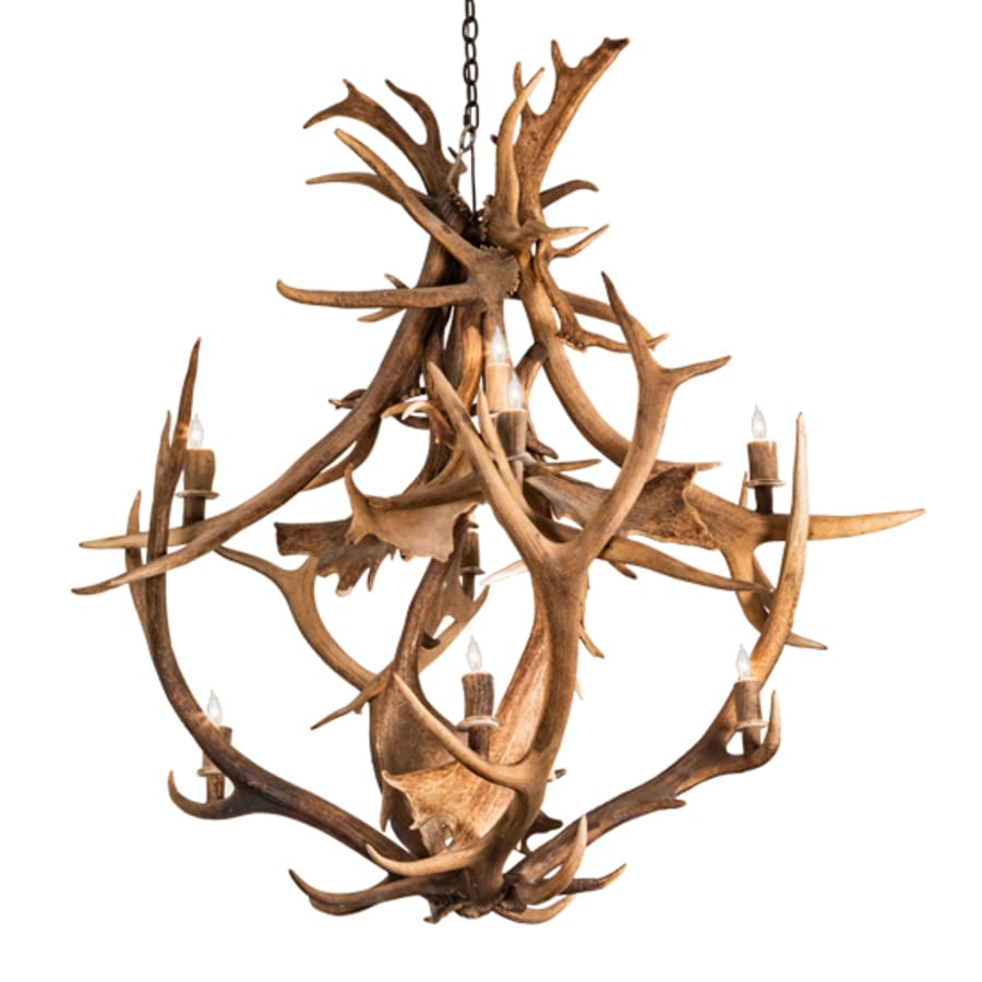 Meyda Tiffany Antlers 10 Light 55" Wide Antler Candle Style Chandelier