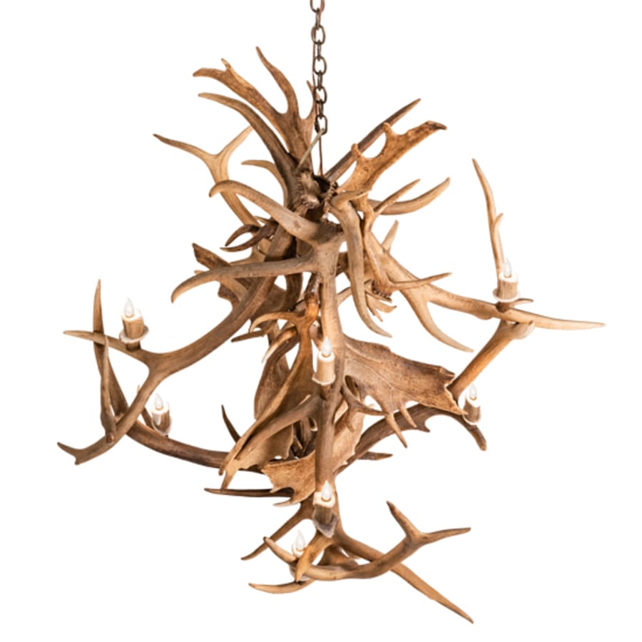 Meyda Tiffany Antlers 10 Light 55" Wide Antler Candle Style Chandelier