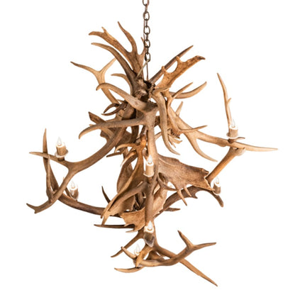 Meyda Tiffany Antlers 10 Light 55" Wide Antler Candle Style Chandelier