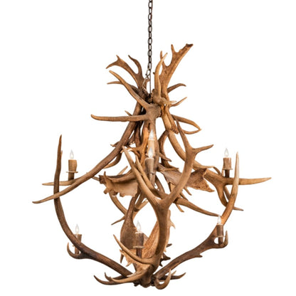 Meyda Tiffany Antlers 10 Light 55" Wide Antler Candle Style Chandelier