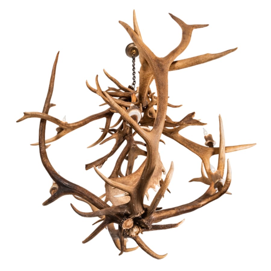 Meyda Tiffany Antlers 10 Light 55" Wide Antler Candle Style Chandelier