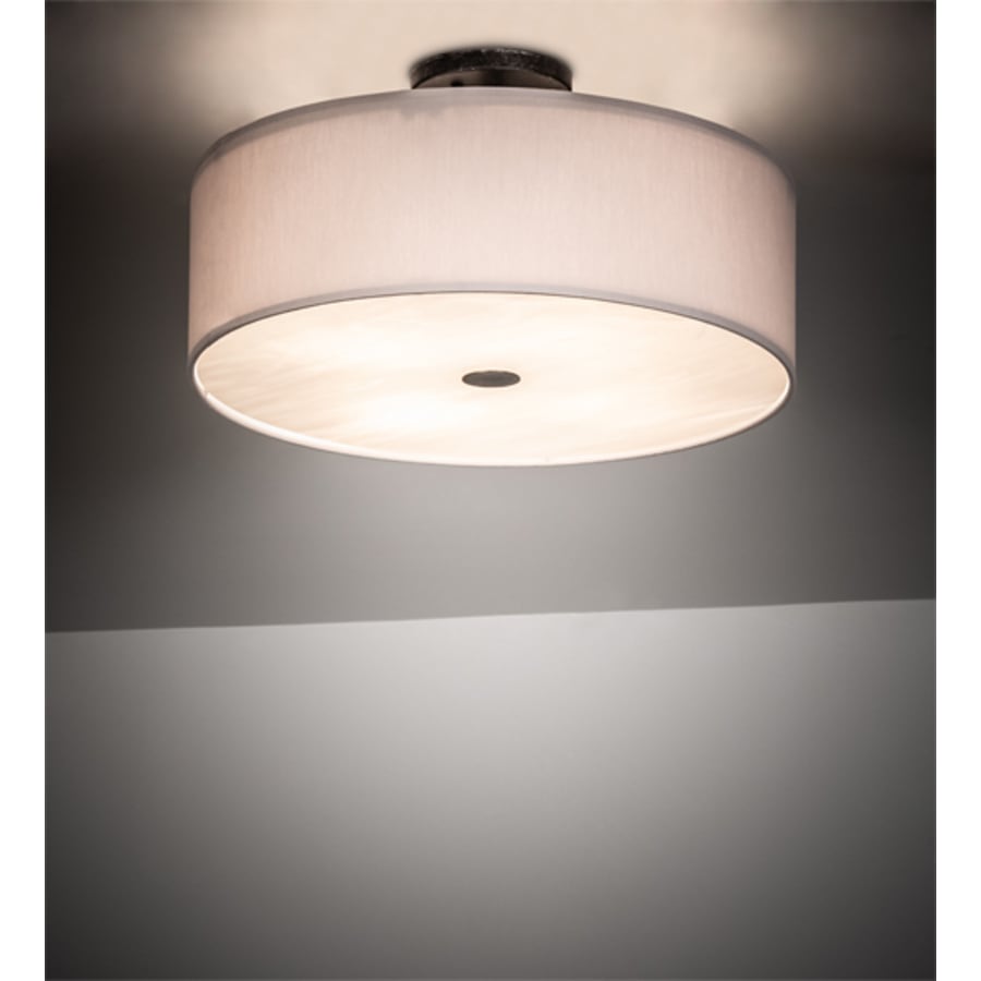 Meyda Tiffany Cilindro 4 Light 18" Wide Semi-Flush Drum Ceiling Fixture - Smoke Finish