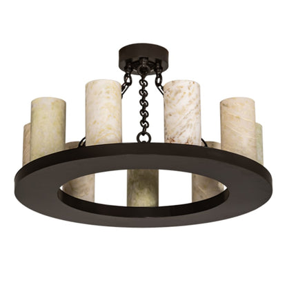 Meyda Tiffany Loxley 9 Light 30" Wide Semi-Flush Ceiling Fixture