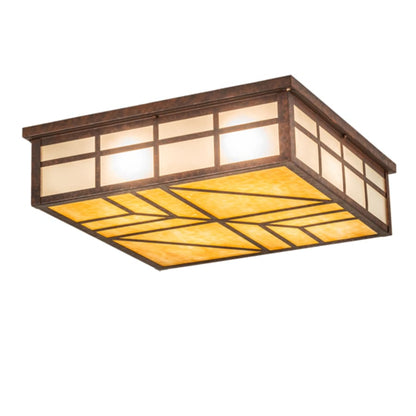 Meyda Tiffany Santa Fe 4 Light 39" Wide Flush Mount Square Ceiling Fixture