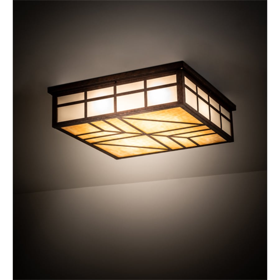 Meyda Tiffany Santa Fe 4 Light 39" Wide Flush Mount Square Ceiling Fixture