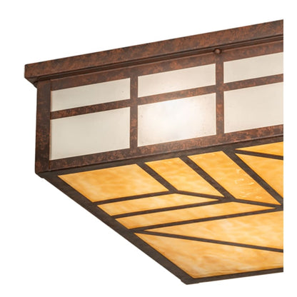 Meyda Tiffany Santa Fe 4 Light 39" Wide Flush Mount Square Ceiling Fixture