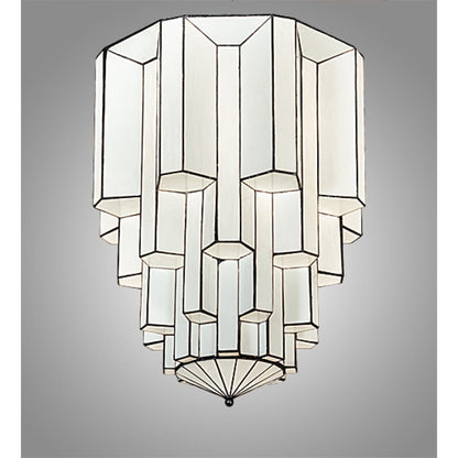 Meyda Tiffany Paramount 24" Wide Flush Mount Waterfall Ceiling Fixture - Antique Iron Gate Finish - GU24 Bulb Base