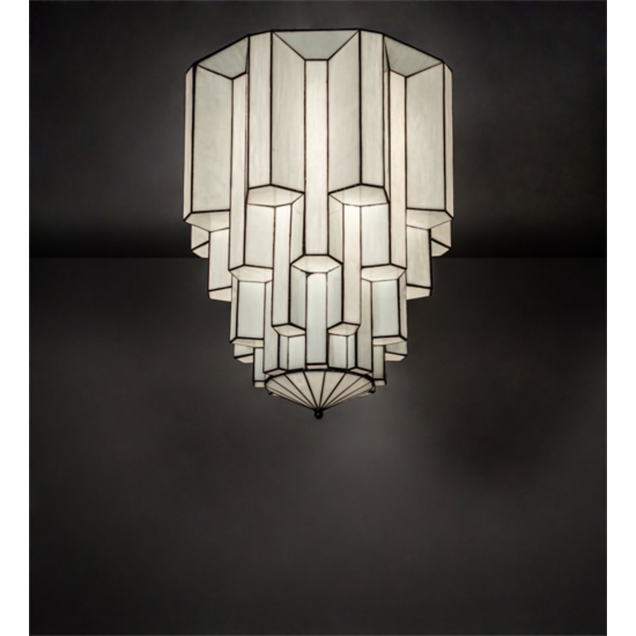 Meyda Tiffany Paramount 24" Wide Flush Mount Waterfall Ceiling Fixture - Antique Iron Gate Finish - GU24 Bulb Base