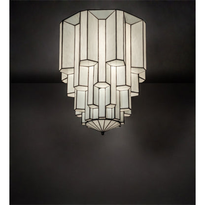 Meyda Tiffany Paramount 24" Wide Flush Mount Waterfall Ceiling Fixture - Antique Iron Gate Finish - GU24 Bulb Base