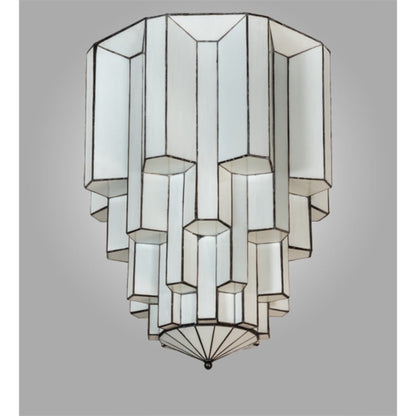 Meyda Tiffany Paramount 24" Wide Flush Mount Waterfall Ceiling Fixture - Antique Iron Gate Finish - GU24 Bulb Base