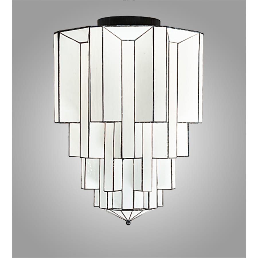 Meyda Tiffany Paramount 24" Wide Flush Mount Waterfall Ceiling Fixture - Antique Iron Gate Finish - GU24 Bulb Base