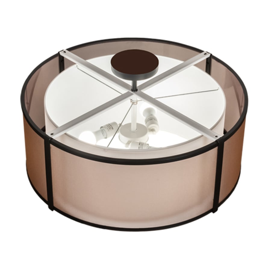 Meyda Tiffany Cilindro 3 Light 30" Wide Semi-Flush Drum Ceiling Fixture - Flat Black Finish - GU24 Bulb Base