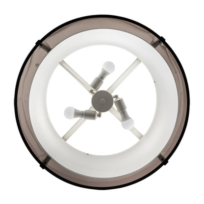 Meyda Tiffany Cilindro 3 Light 30" Wide Semi-Flush Drum Ceiling Fixture - Flat Black Finish - GU24 Bulb Base