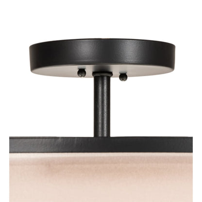 Meyda Tiffany Cilindro 3 Light 30" Wide Semi-Flush Drum Ceiling Fixture - Flat Black Finish - GU24 Bulb Base