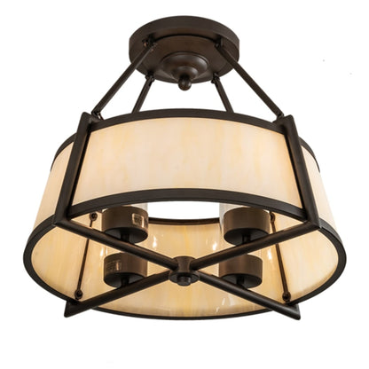 Meyda Tiffany Cilindro Lucy 4 Light 24" Wide Semi-Flush Ceiling Fixture