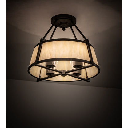 Meyda Tiffany Cilindro Lucy 4 Light 24" Wide Semi-Flush Ceiling Fixture