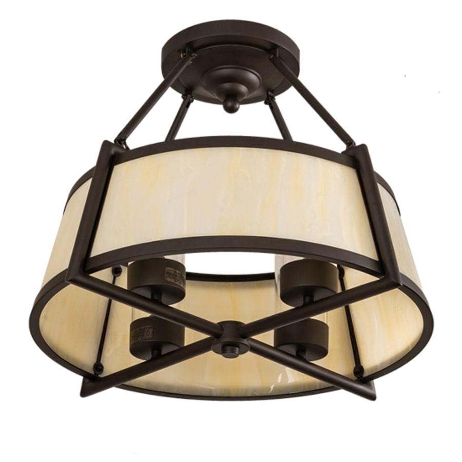 Meyda Tiffany Cilindro Lucy 4 Light 24" Wide Semi-Flush Ceiling Fixture