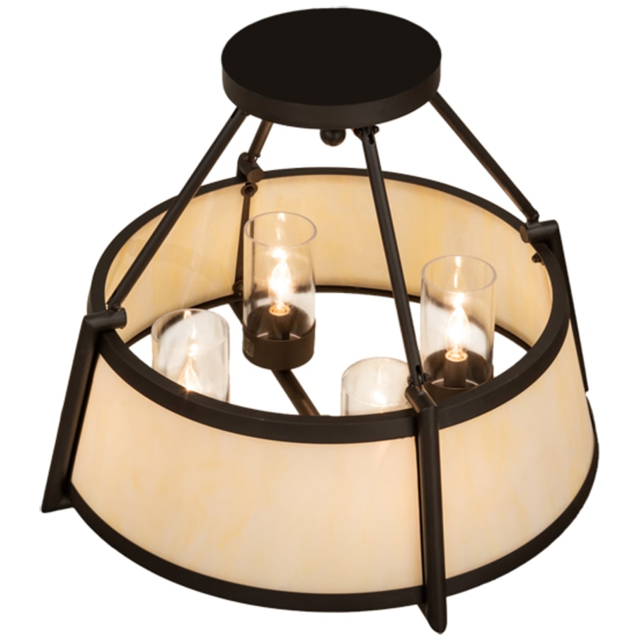 Meyda Tiffany Cilindro Lucy 4 Light 24" Wide Semi-Flush Ceiling Fixture