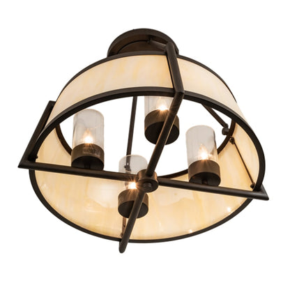 Meyda Tiffany Cilindro Lucy 4 Light 24" Wide Semi-Flush Ceiling Fixture