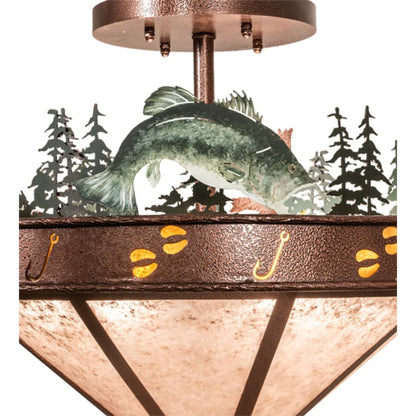 Meyda Tiffany Wildlife 6 Light 32" Wide Semi-Flush Ceiling Fixture