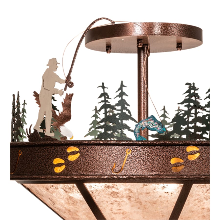 Meyda Tiffany Wildlife 6 Light 32" Wide Semi-Flush Ceiling Fixture