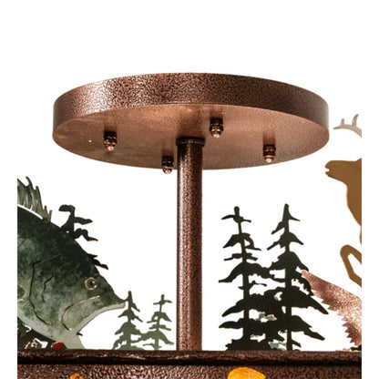 Meyda Tiffany Wildlife 6 Light 32" Wide Semi-Flush Ceiling Fixture
