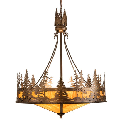 Meyda Tiffany 4 Light 30" Wide Abstract Pendant