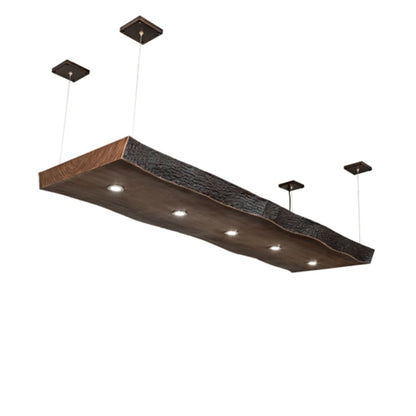 Meyda Tiffany 5 Light 93" Wide Wood Linear Pendant
