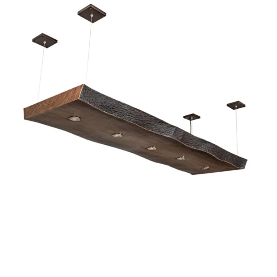 Meyda Tiffany 5 Light 93" Wide Wood Linear Pendant