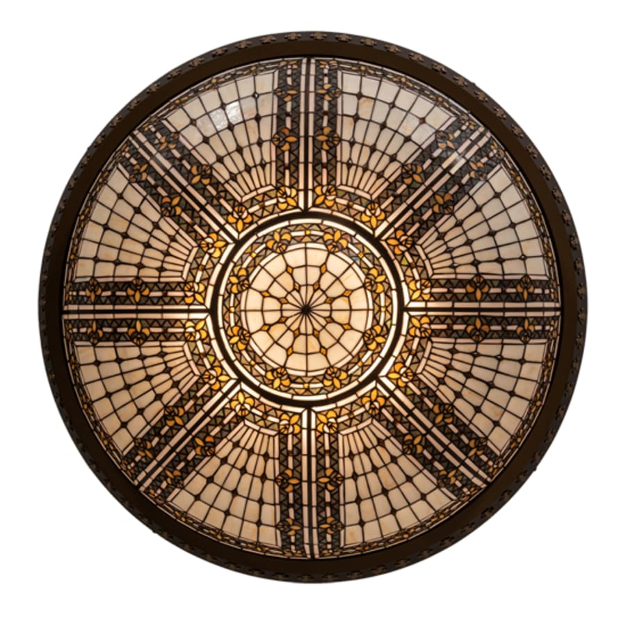 Meyda Tiffany Fleur-de-lis 8 Light 45" Wide Flush Mount Bowl Ceiling Fixture