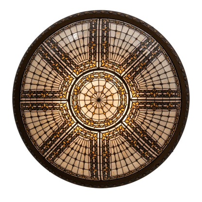 Meyda Tiffany Fleur-de-lis 8 Light 45" Wide Flush Mount Bowl Ceiling Fixture