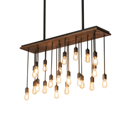 Meyda Tiffany 22 Light 48" Wide Wood Linear Pendant