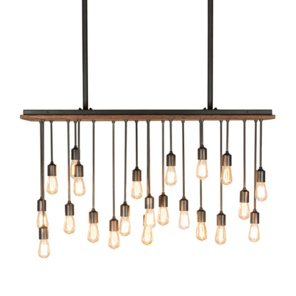 Meyda Tiffany 22 Light 48" Wide Wood Linear Pendant