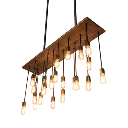 Meyda Tiffany 22 Light 48" Wide Wood Linear Pendant