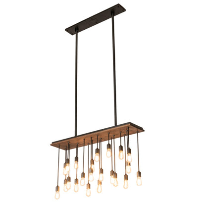 Meyda Tiffany 22 Light 48" Wide Wood Linear Pendant