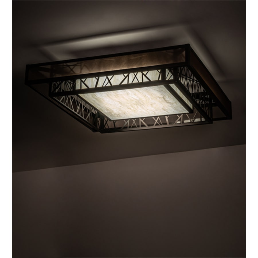 Meyda Tiffany Quadrato Rich Umador 51" Wide LED Semi-Flush Square Ceiling Fixture