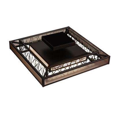 Meyda Tiffany Quadrato Rich Umador 51" Wide LED Semi-Flush Square Ceiling Fixture
