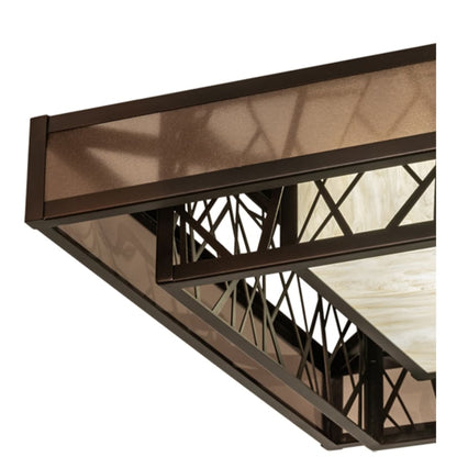 Meyda Tiffany Quadrato Rich Umador 48" Wide LED Semi-Flush Ceiling Fixture