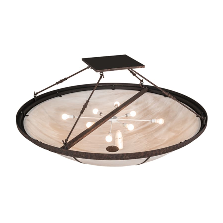 Meyda Tiffany Commerce 8 Light 72" Wide Semi-Flush Bowl Ceiling Fixture - Rococo Finish