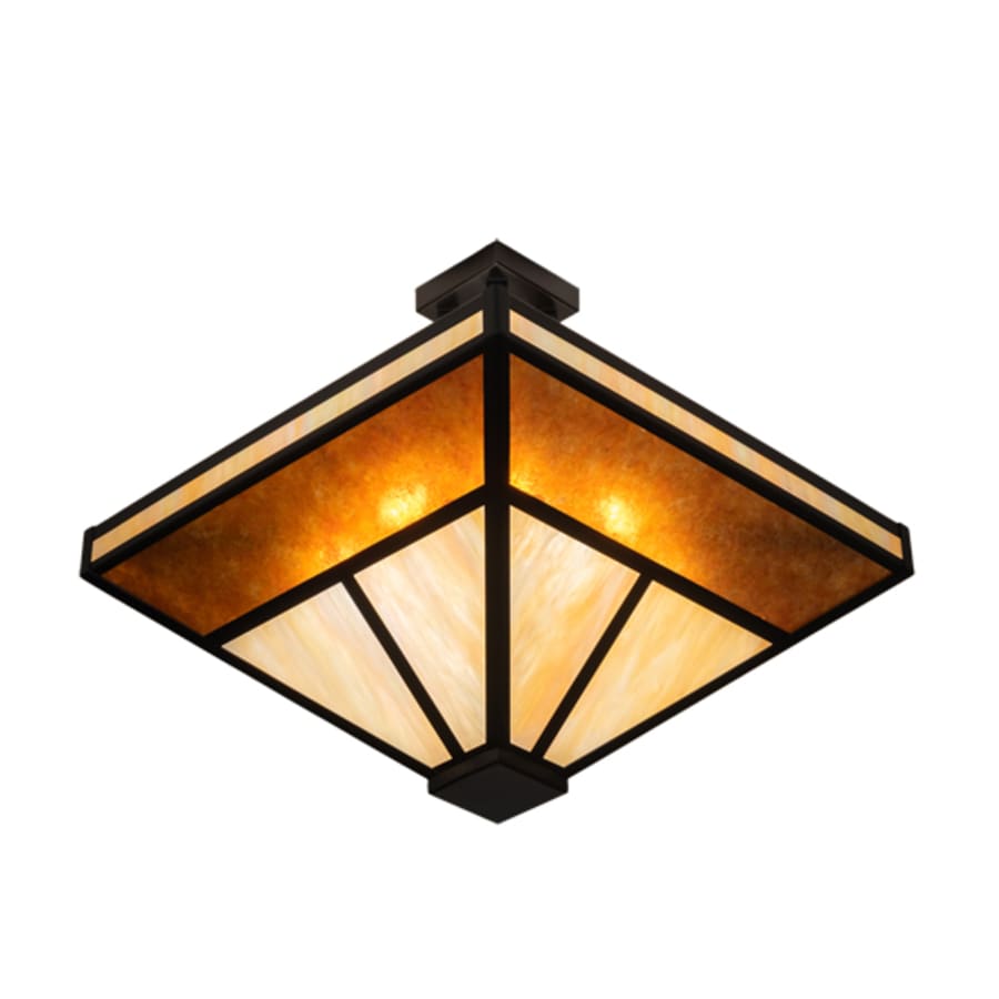 Meyda Tiffany T Mission 8 Light 34" Wide Semi-Flush Ceiling Fixture - Flat Black Finish