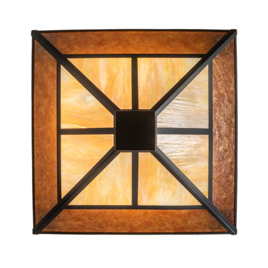 Meyda Tiffany T Mission 8 Light 34" Wide Semi-Flush Ceiling Fixture - Flat Black Finish