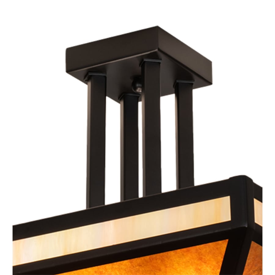Meyda Tiffany T Mission 8 Light 34" Wide Semi-Flush Ceiling Fixture - Flat Black Finish