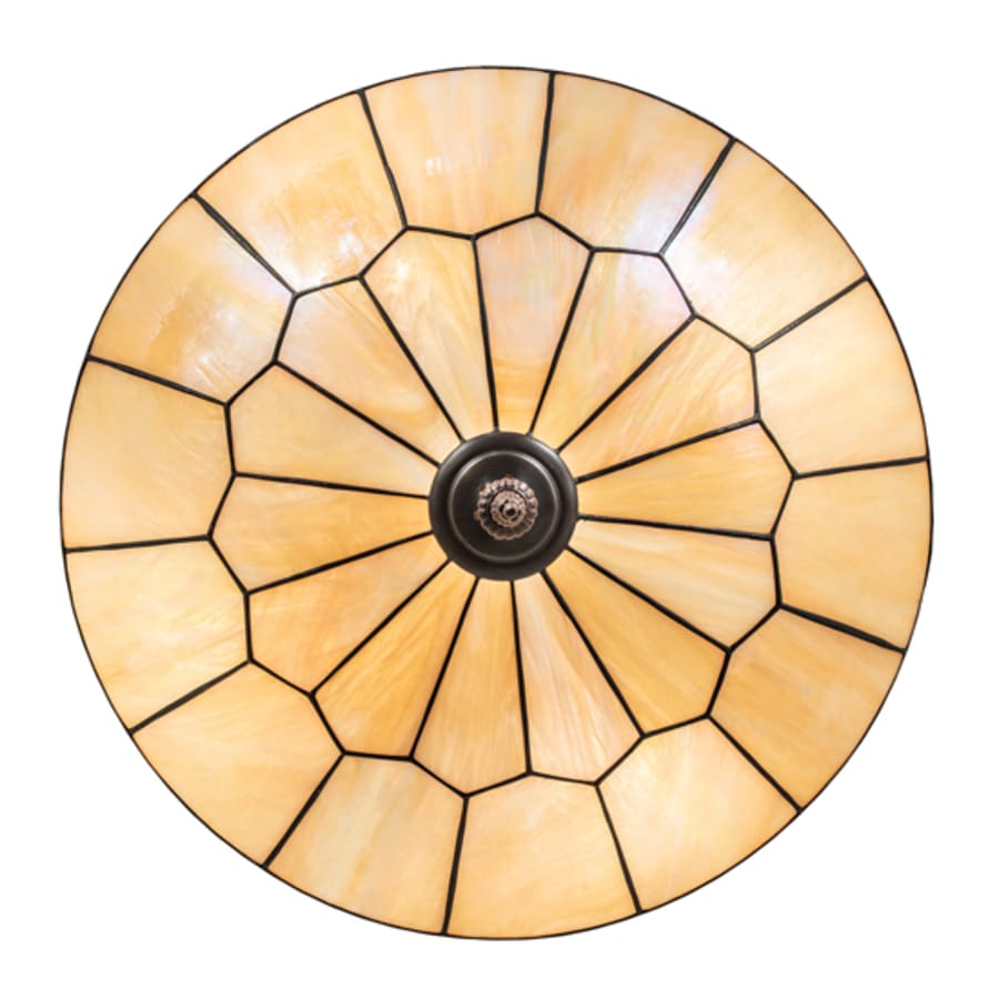 Meyda Tiffany Vincent Honeycomb 4 Light 21" Wide Semi-Flush Bowl Ceiling Fixture with Iridescent Glass Shade - Mahogany Bronze Finish