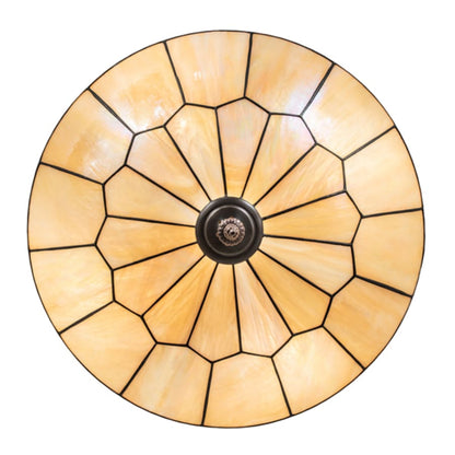 Meyda Tiffany Vincent Honeycomb 4 Light 21" Wide Semi-Flush Bowl Ceiling Fixture with Iridescent Glass Shade - Mahogany Bronze Finish