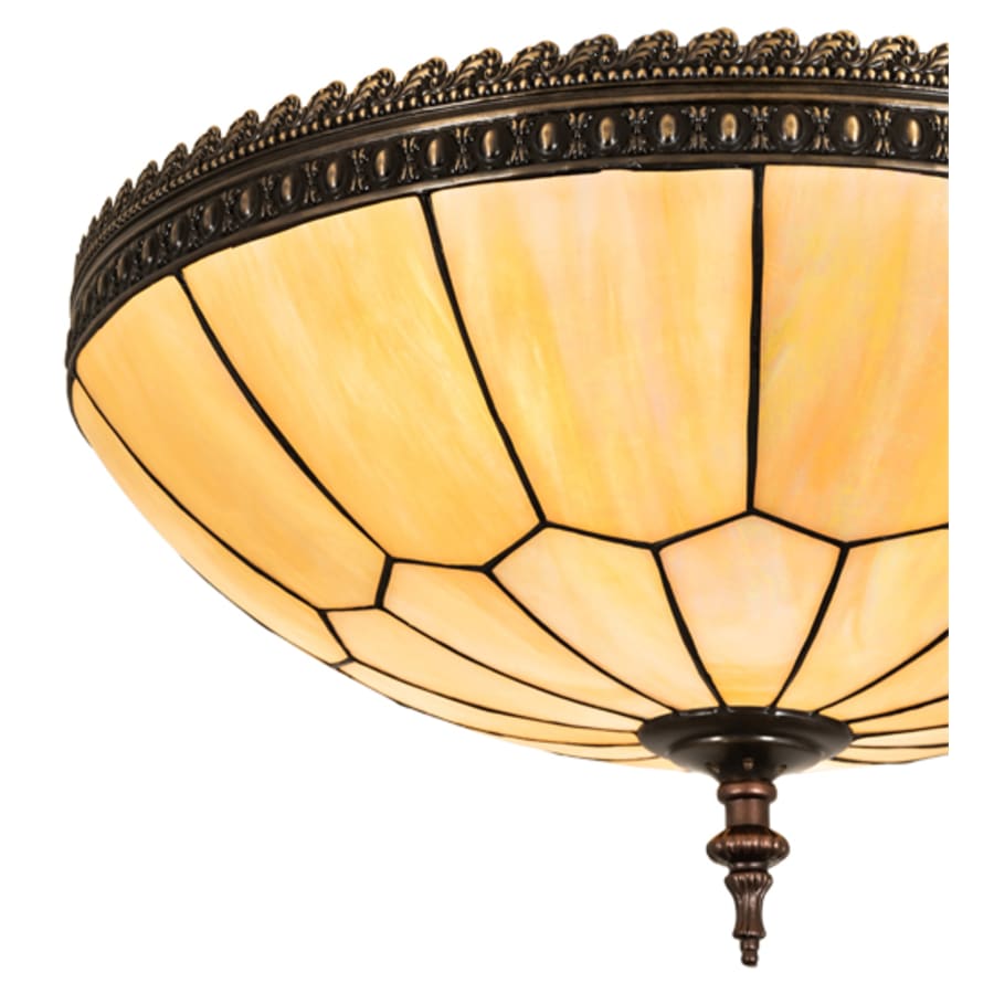 Meyda Tiffany Vincent Honeycomb 4 Light 21" Wide Semi-Flush Bowl Ceiling Fixture with Iridescent Glass Shade - Mahogany Bronze Finish