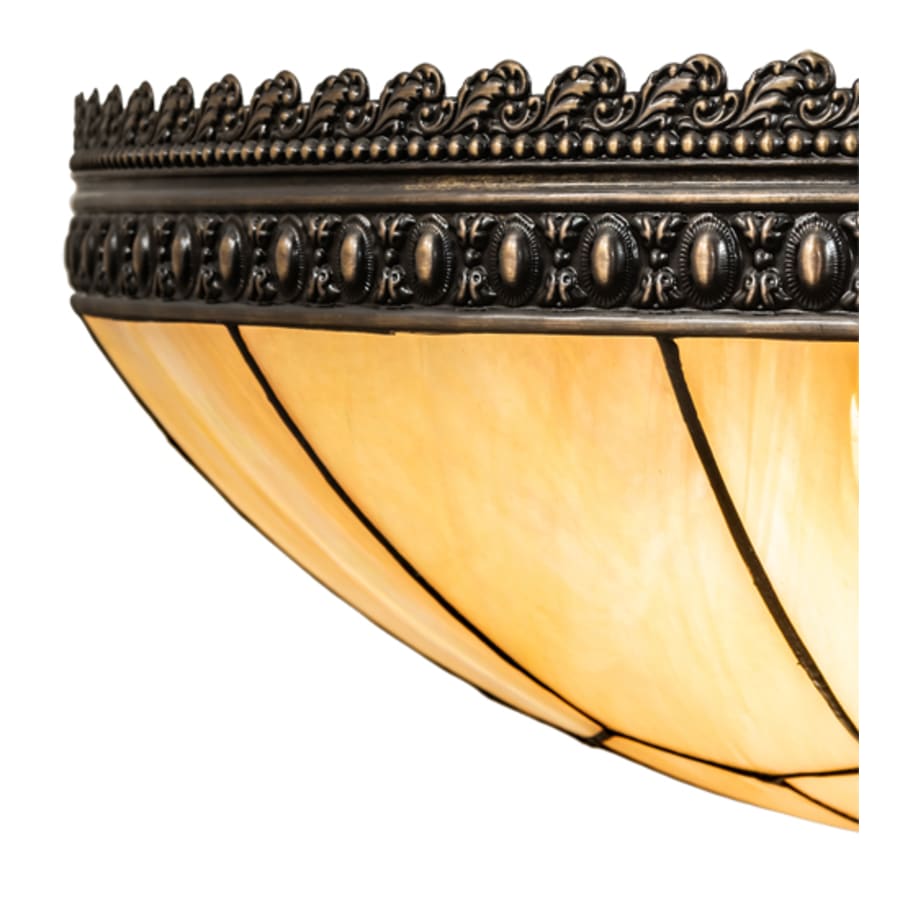Meyda Tiffany Vincent Honeycomb 4 Light 21" Wide Semi-Flush Bowl Ceiling Fixture with Iridescent Glass Shade - Mahogany Bronze Finish