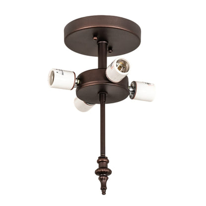 Meyda Tiffany Vincent Honeycomb 4 Light 21" Wide Semi-Flush Bowl Ceiling Fixture with Iridescent Glass Shade - Mahogany Bronze Finish