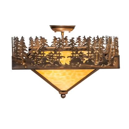 Meyda Tiffany Pine Lake 2 Light 27" Wide Semi-Flush Ceiling Fixture